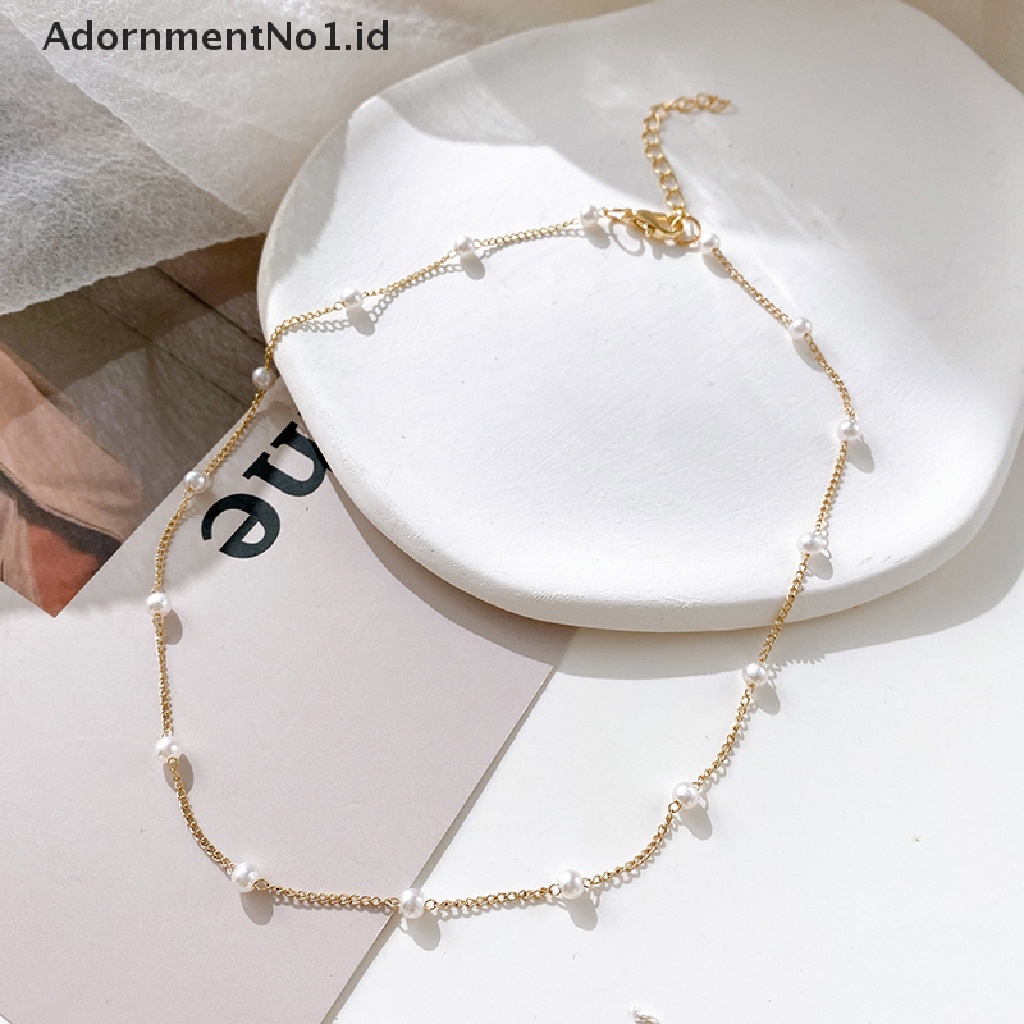 [AdornmentNo1] Fashion Mutiara Liontin Choker Kalung Wanita Pesta Pernikahan Klavikula Rantai Aksesoris Hadiah Untuk Perhiasan Tahun Baru [ID]