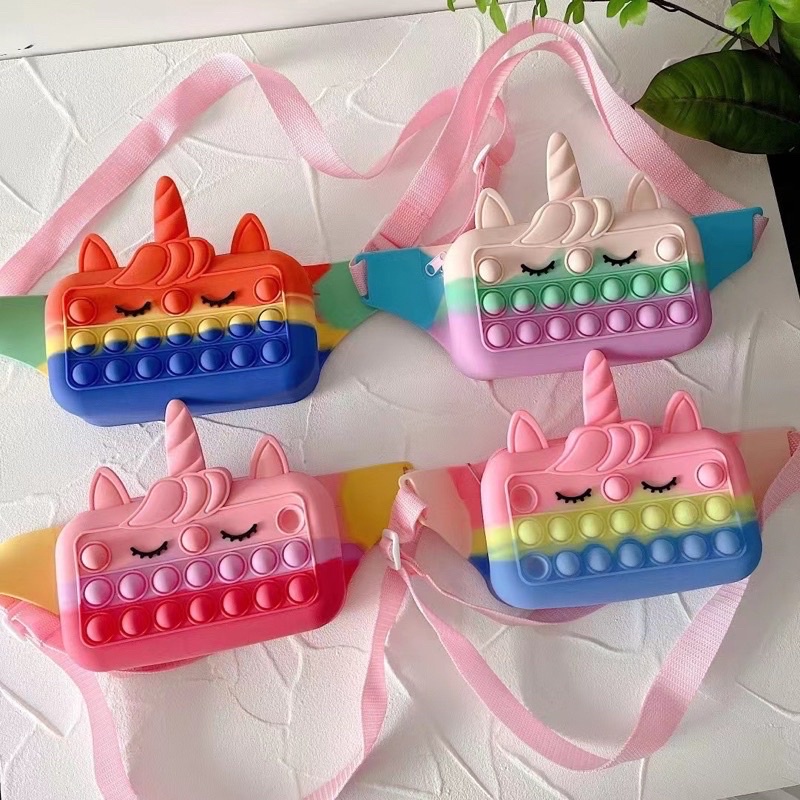 MSEUN TAS PINGGANG POP IT / Waistbag Pop It  Unicorn Fashion Muat Hp