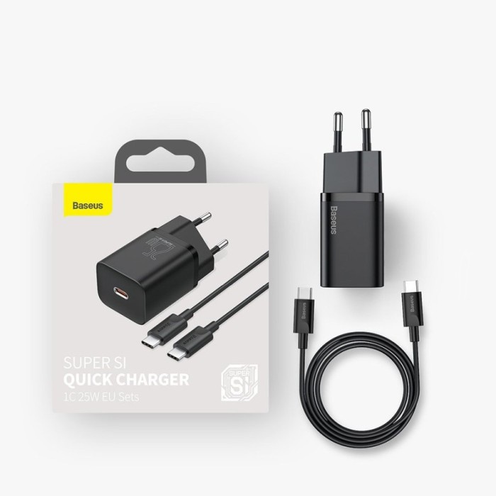 Baseus Kepala Charger 25W Type-c ( with Cable Type-c 1m ) - TZCCUP-L