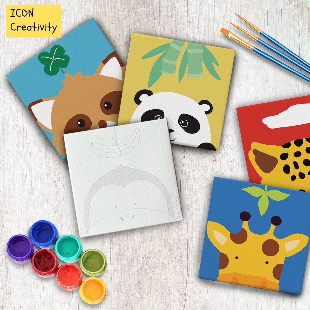 

DIY Paint By Number - Melukis hewan- Kerajinan Tangan - Painting By Number Kit - Paint By Number Animals