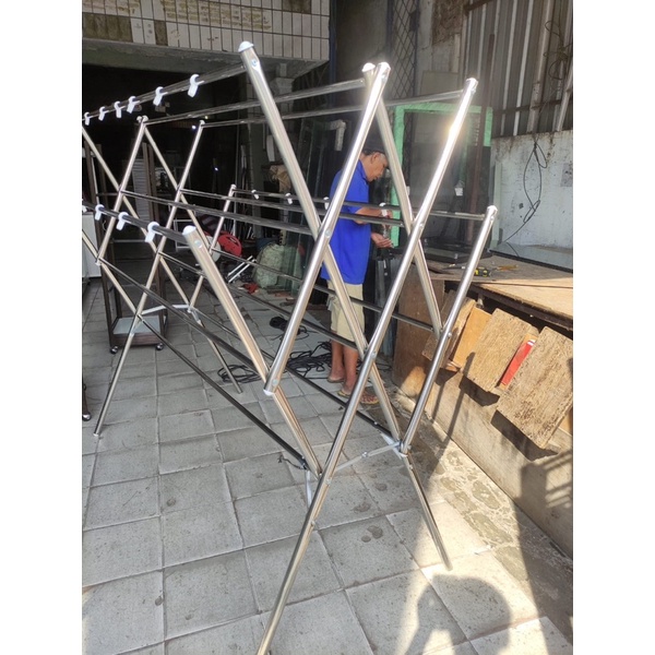 Jemuran Premium Stainless Steel Jemuran Baju / Pakaian / Handuk Besar