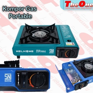 Kompor Gas Portable Kompor Gas Mini Portable 1 Tungku Kompor Portabel Welhome Kompor Gas 1 Tungku 2in1 Gas Kaleng &amp; Gas Elpiji