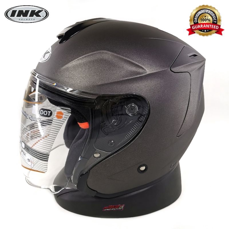 HELM INK DYNAMIC GUNMETAL DOFF HELM HALF FACE INK DYNAMIC GUN METAL DOFF ORIGINAL HELM SHOEI INK SNI