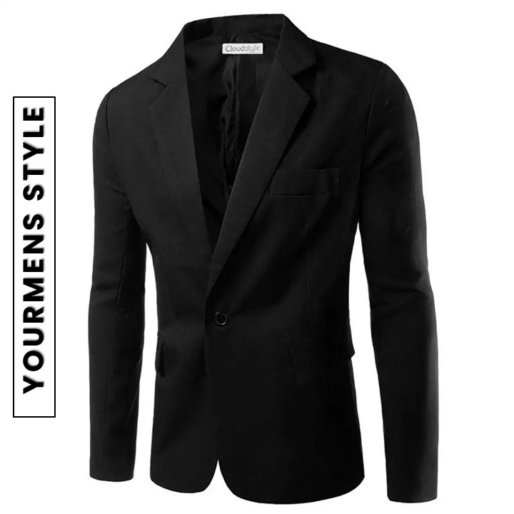 BLAZER PRIA WARNA HITAM SLIMFIT HIGH TWIST PREMIUM FULL BLACK SINGLE BUTTON ORIGINAL NIKAYU