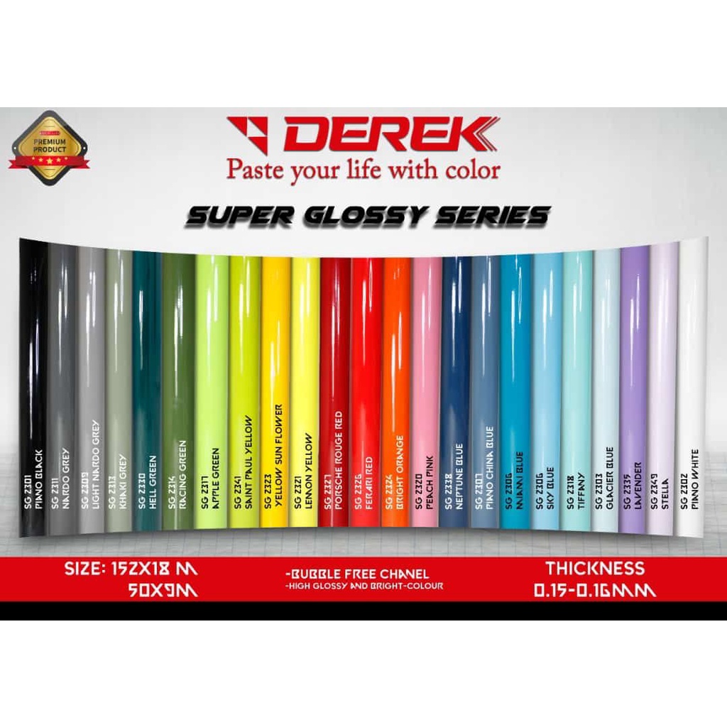 Sticker Skotlet Motor Warna Polos Super Gloss Glossy Premium