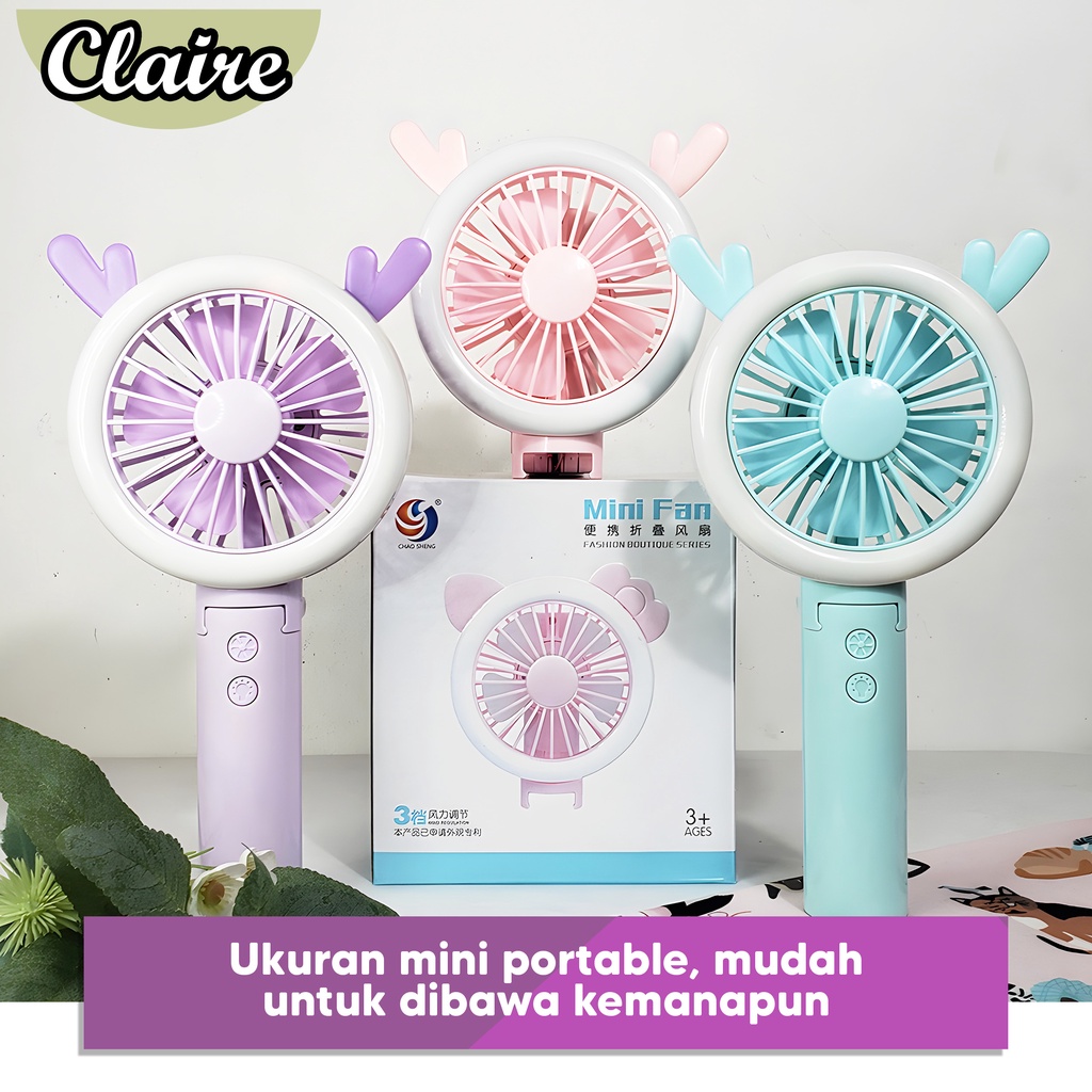 Kipas Portabel Mini Tanduk Rusa / Hand Fan USB / Tanduk Rusa Mini Fan Portabel