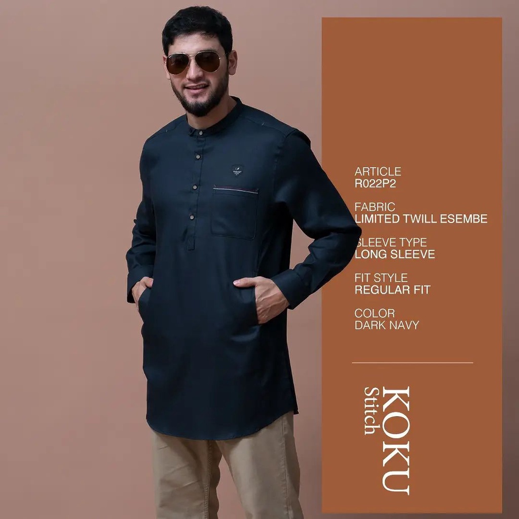 SAMASE Koku Stitch R022P Koko Kurta Lengan Panjang Baju Qurta Limited Ori Samase