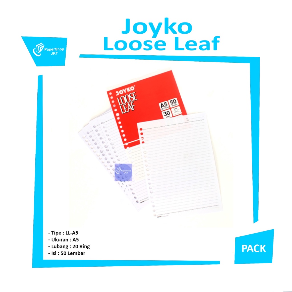 

JOYKO - Loose Leaf A5 50 lembar - Isi Refill Kertas File