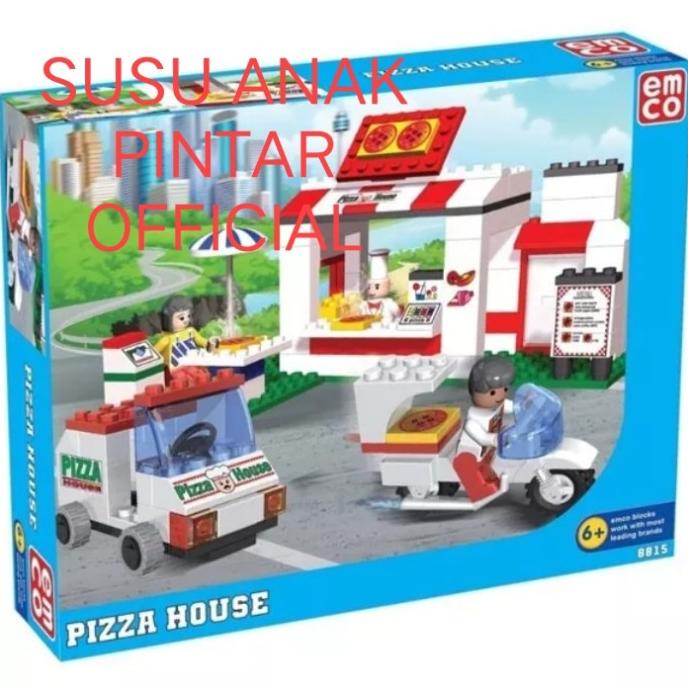 pizza house emco brix 8815 mainan edukasi lego pizza house