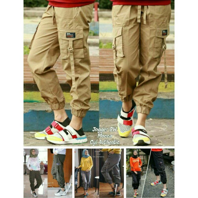 CELANA CARGO WANITA Celana Jogger Wanita S m l xl XXL| Jogger Pants Katun Stretch [ Bahan Melar/Elas