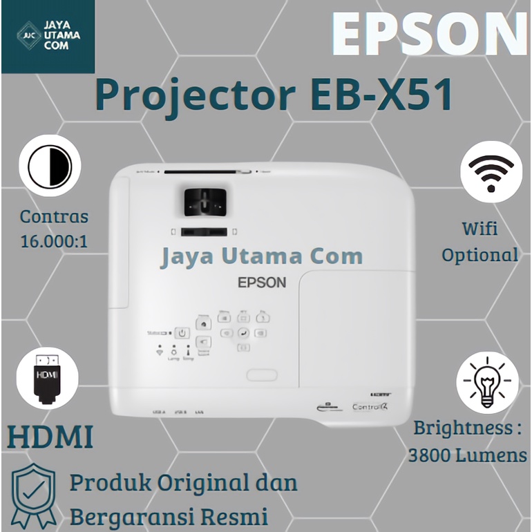 PROYEKTOR PROJECTOR EPSON EB X51 EB-X51 GARANSI RESMI EPSON INDONESIA