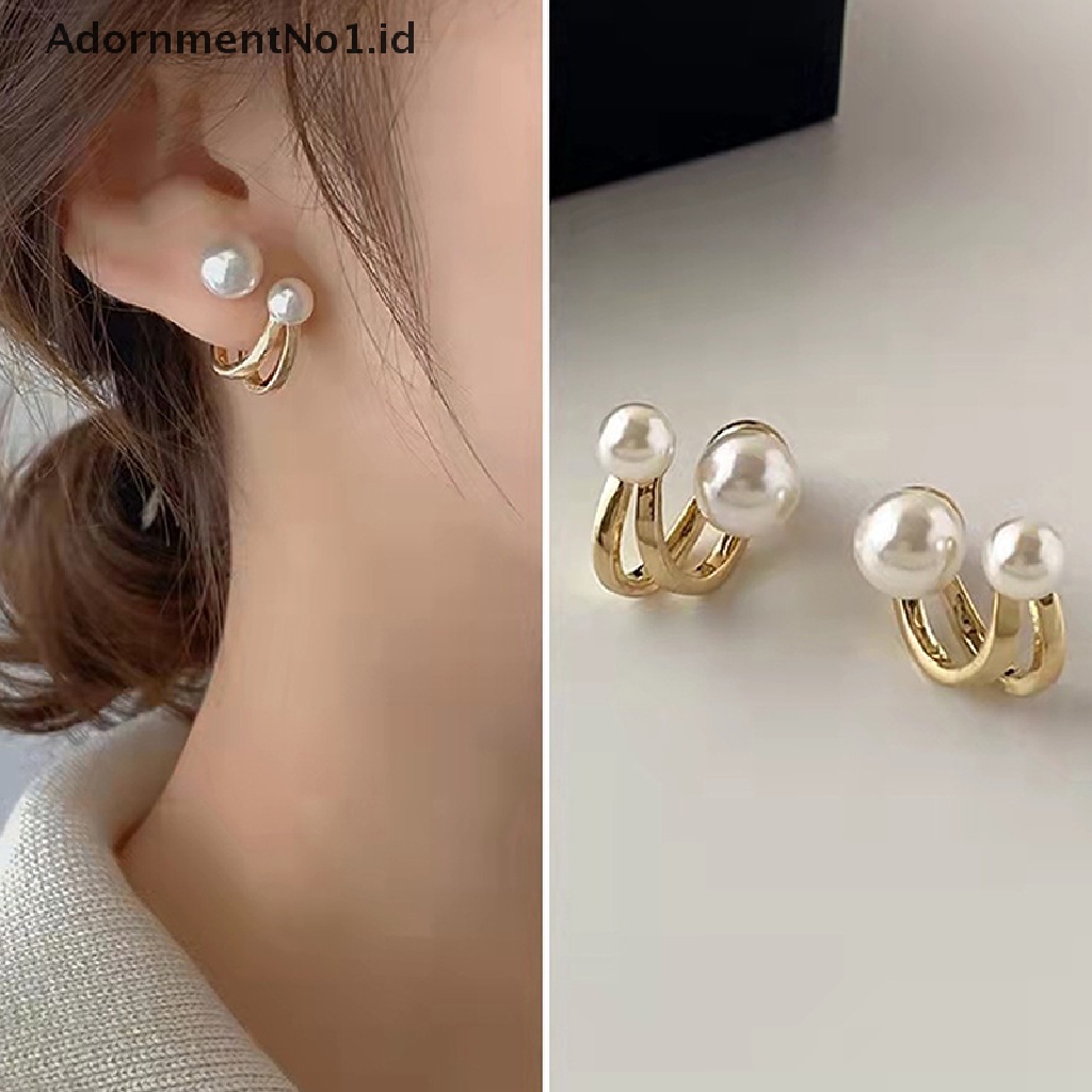 [AdornmentNo1] Baru Retro Cahaya Mutiara Stud Anting Korea Sederhana Perhiasan Pesta Natal Gadis Temperamen Aksesoris Untuk Wanita [ID]