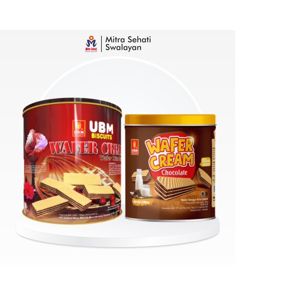 UBM Biskuit Wafer Cream Coklat Kaleng 300gr & 550gr - Mitra Sehati Swalayan