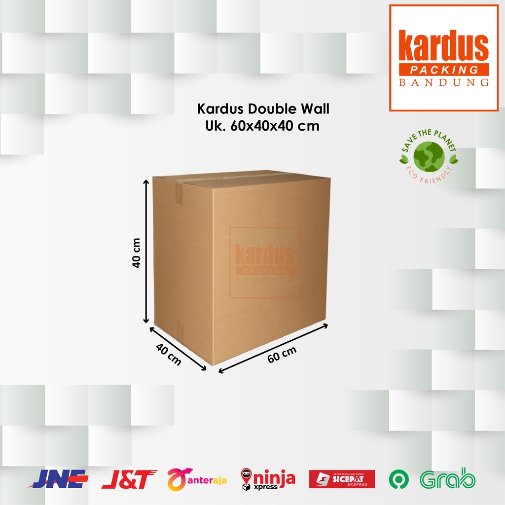 

Dus Box Karton Kotak Kardus Packing Jumbo Besar Double Wall Polos Untuk Pindahan Uk. 60x40x40 cm CBFlute Tebal 7 mm
