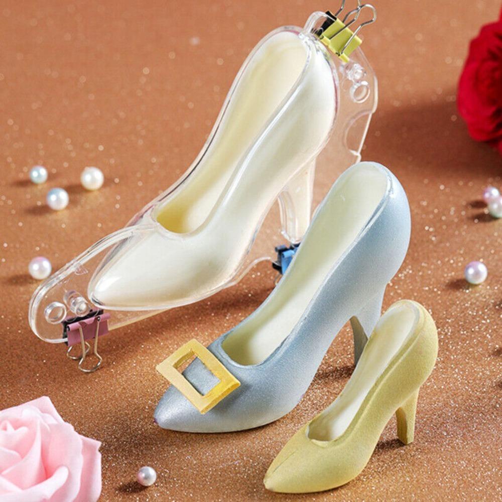 Solighter Cetakan Sepatu Tumit Tinggi Alat Masak Cetakan 3D Handmade Dekorasi Jelly Es Sabun Cetakan