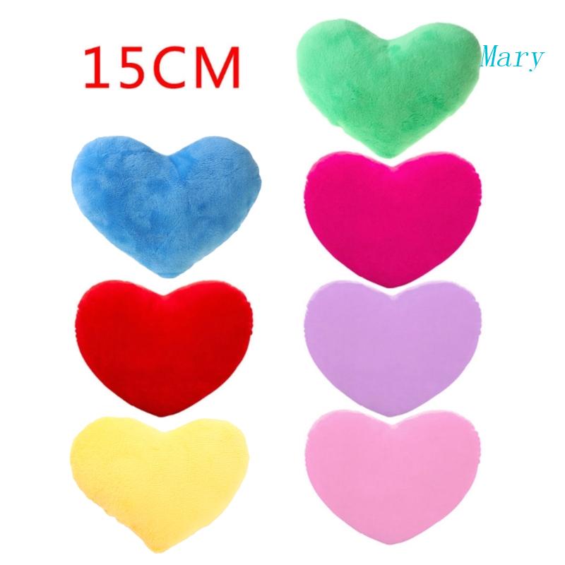 Mary 15cm Bantal Lempar Hias Bentuk Hati Bahan Katun PP Lembut Untuk Kreatif Untuk Boneka Lo