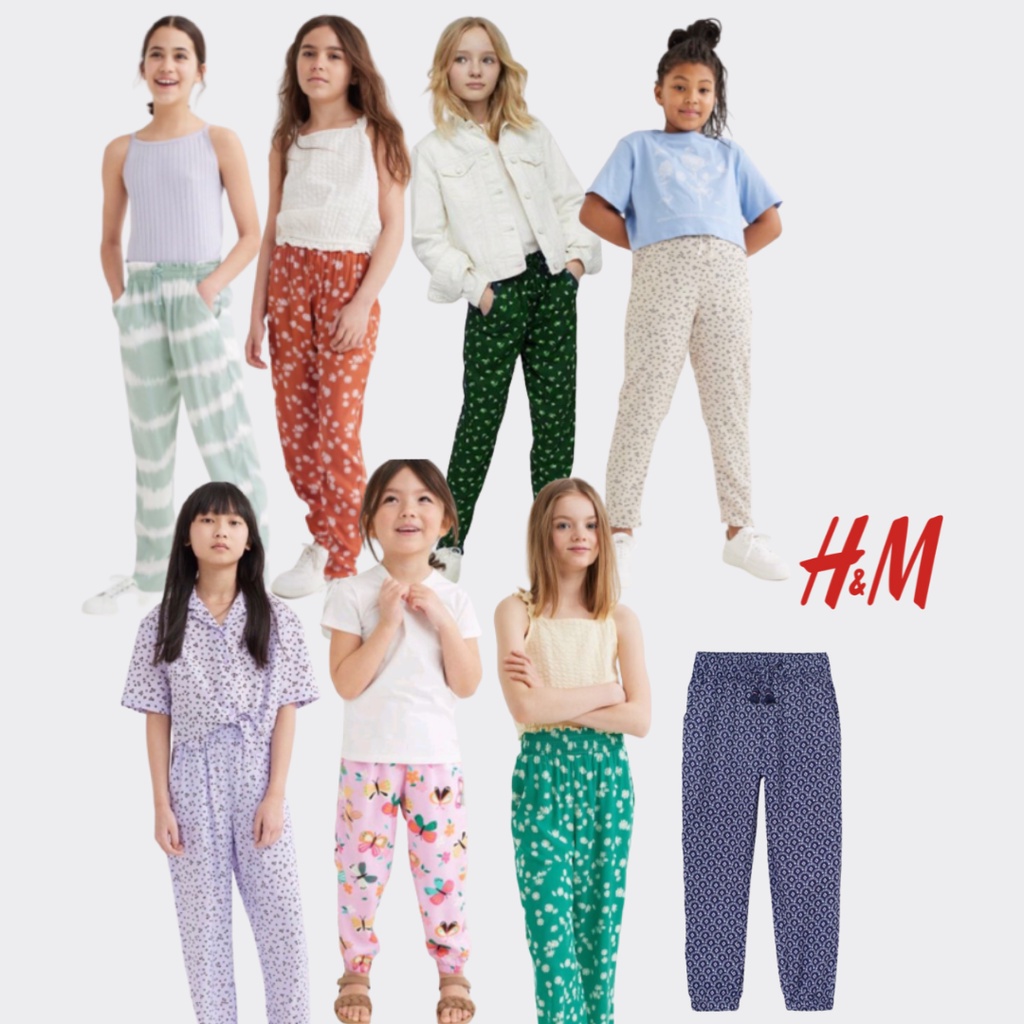 CELANA JOGGER ANAK PEREMPUAN H&M FLOWERS BUTTERFLY TIE DYE LOVE HM HNM