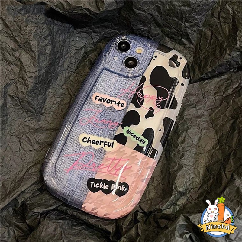 Soft Case Pelindung Motif Puzzle Denim Susu Tahan Banting Untuk iPhone 14 13 12 11 Pro Max X Xr Xs Max 8 7 6 6s Plus SE 2020