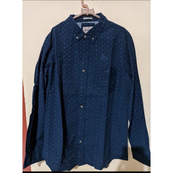 Kemeja Wrangler pria lengan Panjang Original Second
