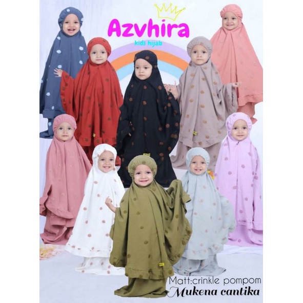 NEW MUKENA POMPOM ANAK ORI BY AZVHIRA