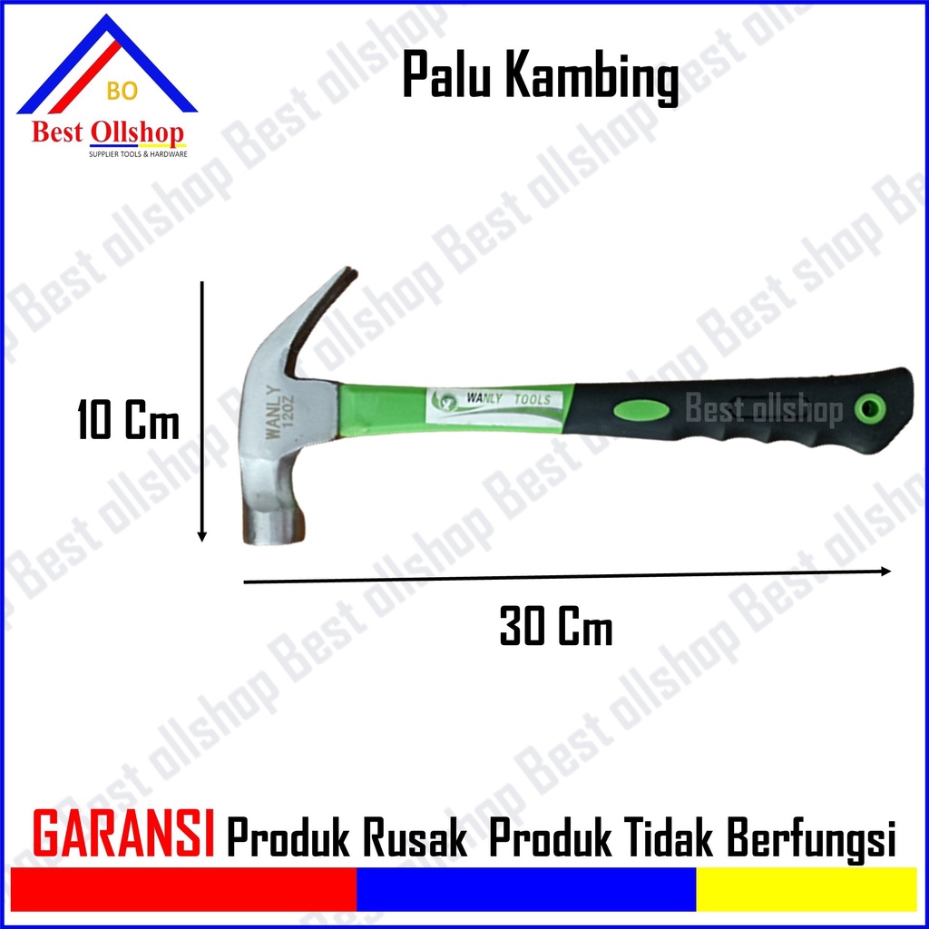 Palu kambing gagang fiber magnet GERIGI 12 oz / Palu Tukang Cabut Paku