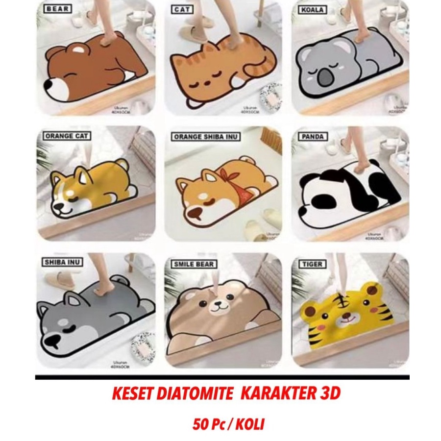 LT- [ DIATOMITE ] Keset Kaki Serap Air Anti Slip Lantai Kamar Mandi Dapur