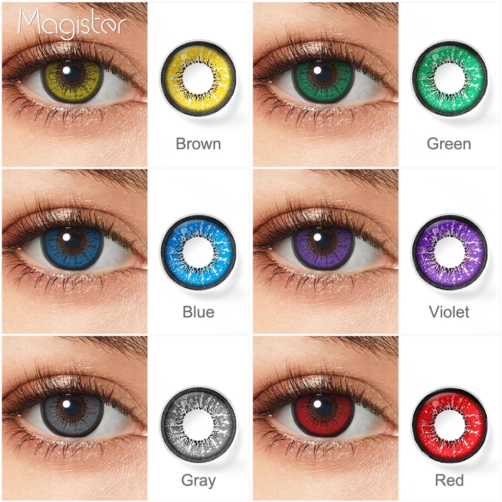 （COD）Lensa Kontak Kartun Anime, soflen murah,softlens cosplay, Lensa Kontak Biru/Hijau/Kuning, softlens Mata Pembesaran 14.50MM