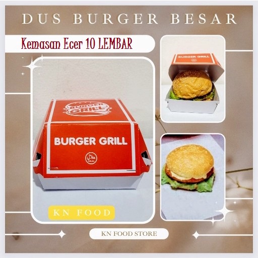 

Dus Burger Besar Ecer /Box Burger BESAR Ecer 10Lembar uk 10,5x10cm