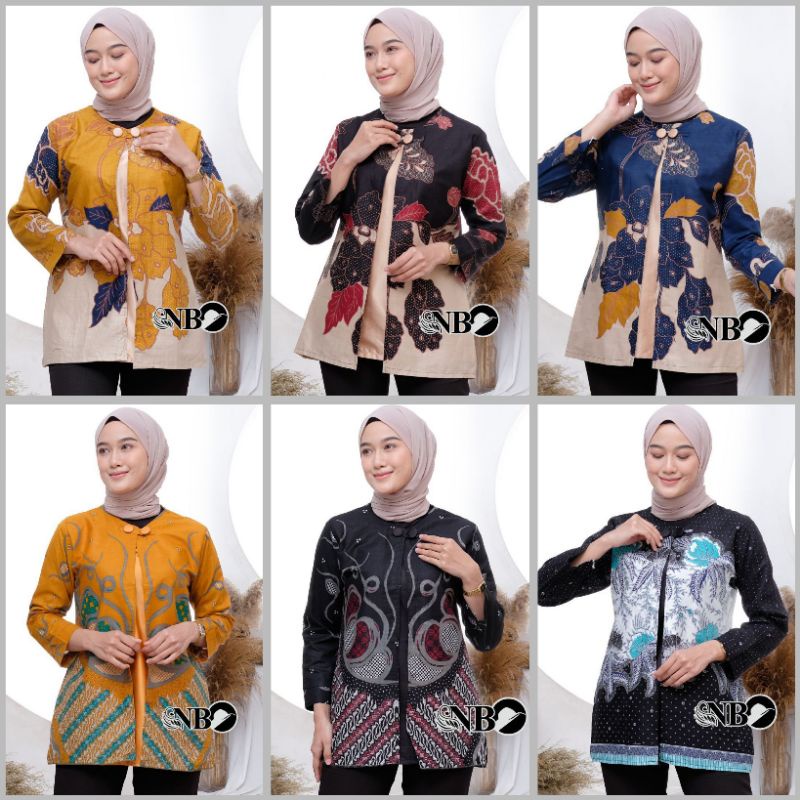 tey-17 Batik wanita ASJ SA HRB026 Kenongo Kemeja Tosca Pendek