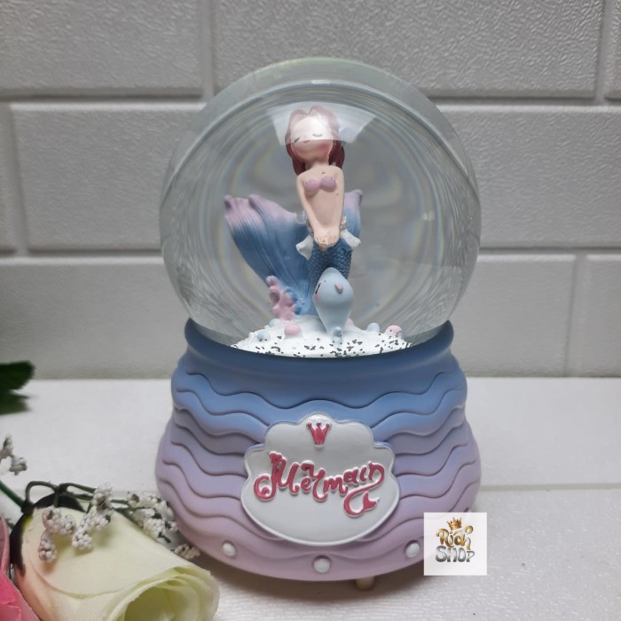 Kotak Musik Kotak Musik Bola Salju + Lampu Mermaid / Snowball Musik Lampu