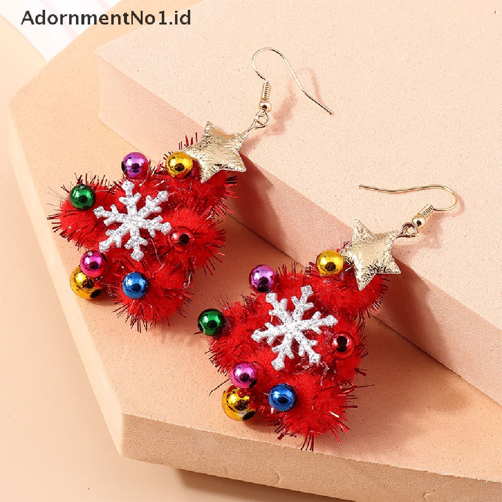 [AdornmentNo1] 1pasang Merry Christmas Anting Fashion Pohon Natal Rusa Santa Drop Anting Hadiah Perhiasan Tahun Baru [ID]