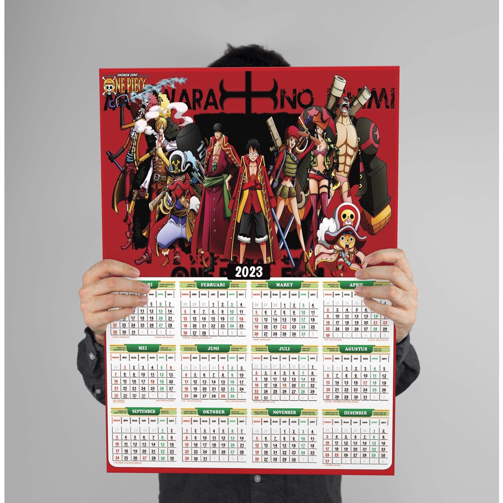 

Kalender 2025 Anime One Piece Film Shonen Jump, Full 12 Bulan