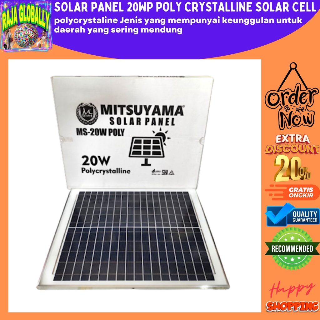 Jual SOLAR PANEL 20wp POLY CRYSTALLINE SOLAR CELL PANEL SURYA 20 WATT ...