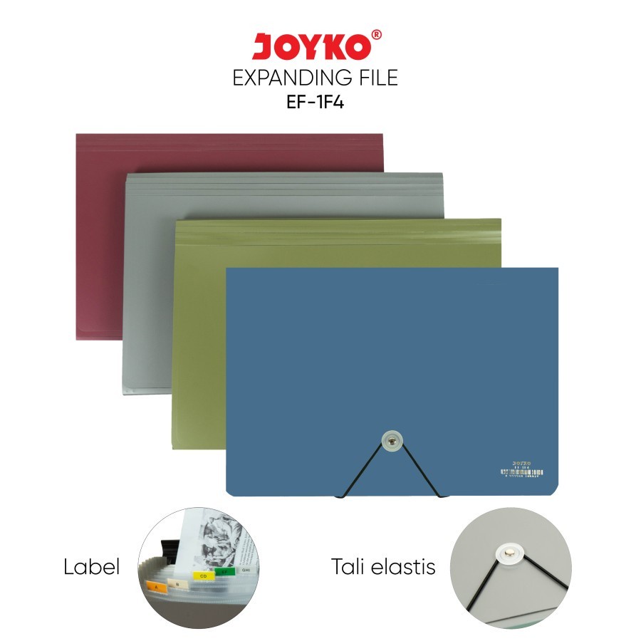 Expanding File Map Harmonika Joyko EF-1F4 Folio F4 13 Pockets