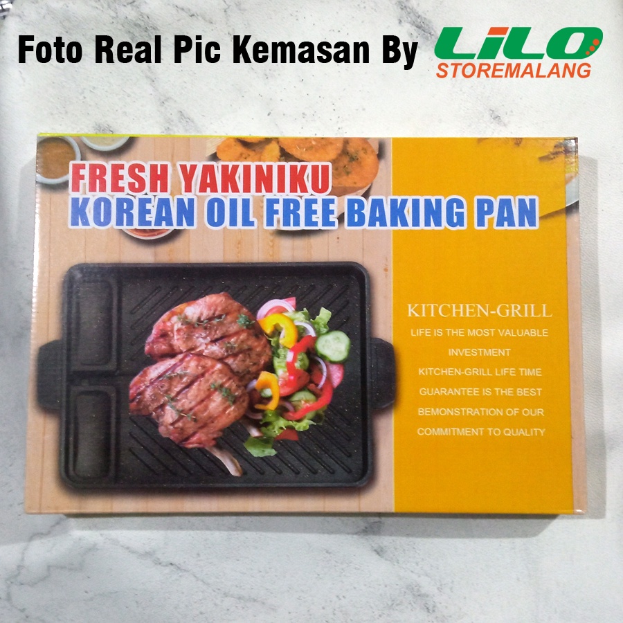 Teflon Pemanggang Korean Yakiniku Grill Pan Kotak (L9)