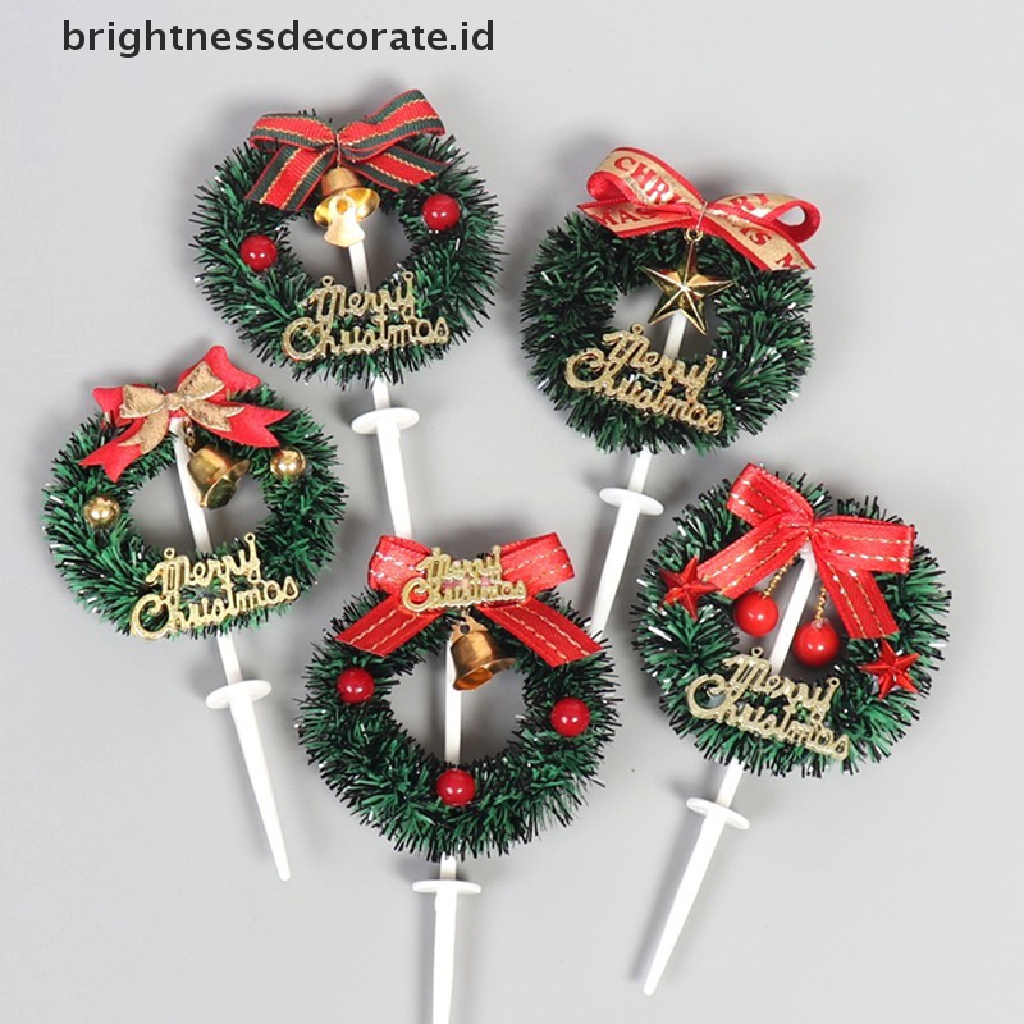 [Birth] Merry Christmas Cake Topper Pesta Ulang Tahun Pohon Natal Xmas Dessert Decor [ID]