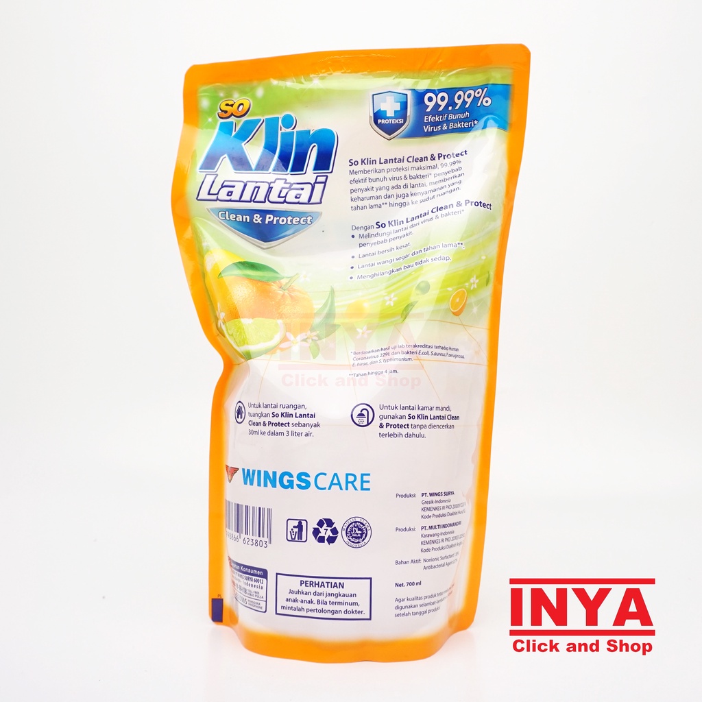 SOKLIN LANTAI  CITRUS GARDEN CLEAN &amp; PROTECT 700ml - Pembersih Lantai