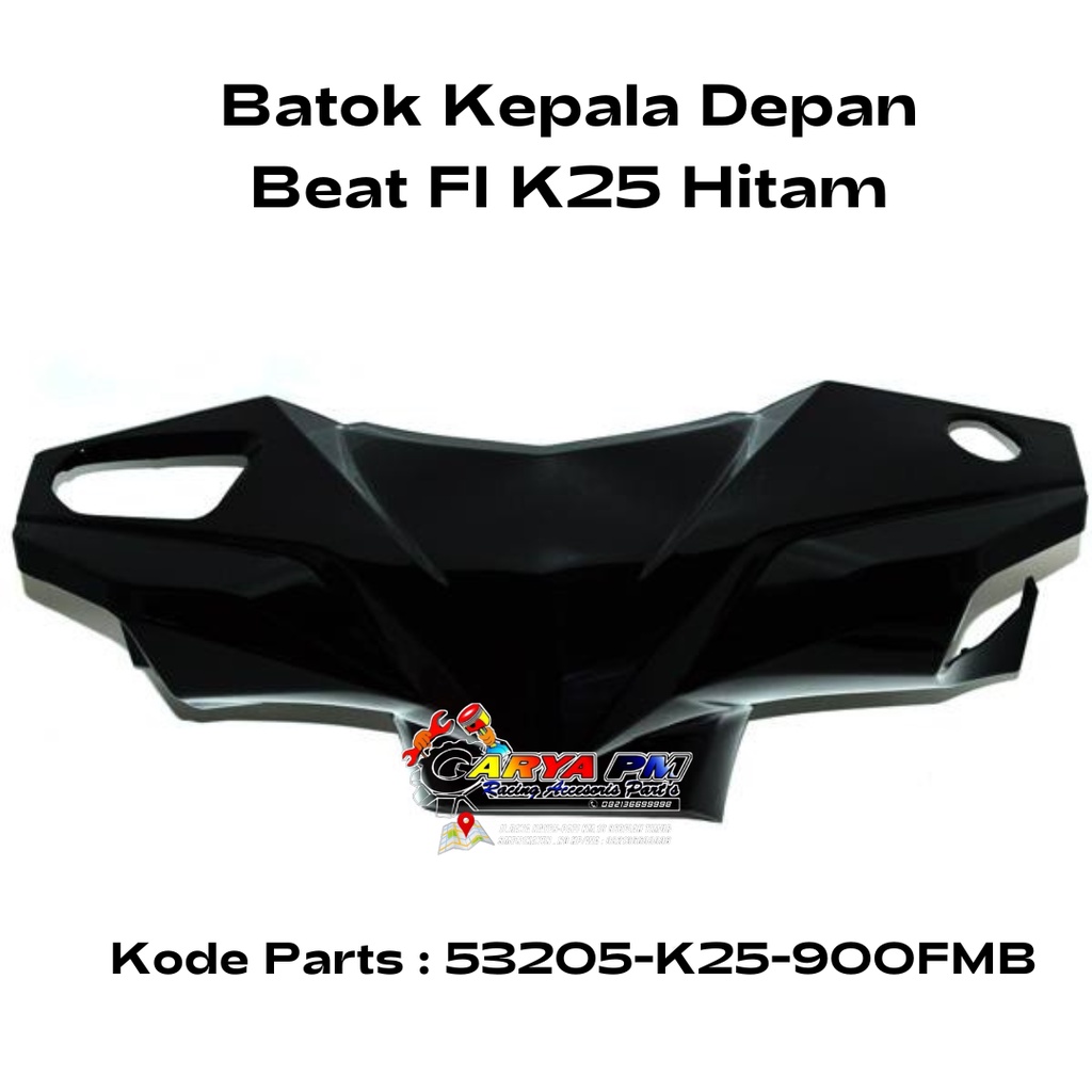 Batok Kepala Depan Warna Hitam Honda Beat FI Original AHM 53205K25900FMB