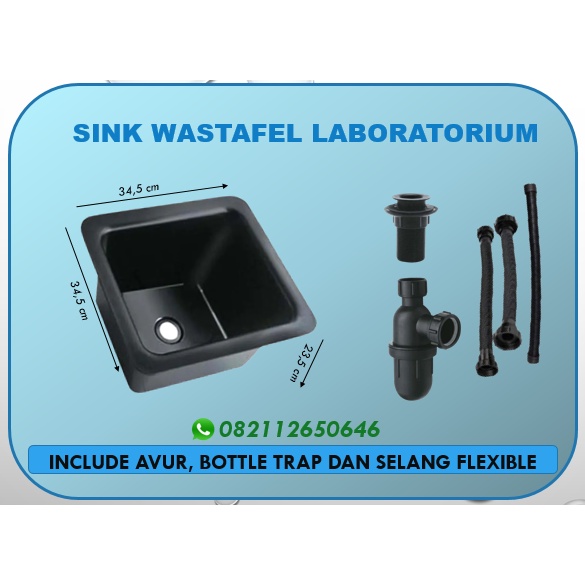 SINK WASTAFEL LABORATORIUM/ SINK LAB/ SINK POLYPROPYLENE