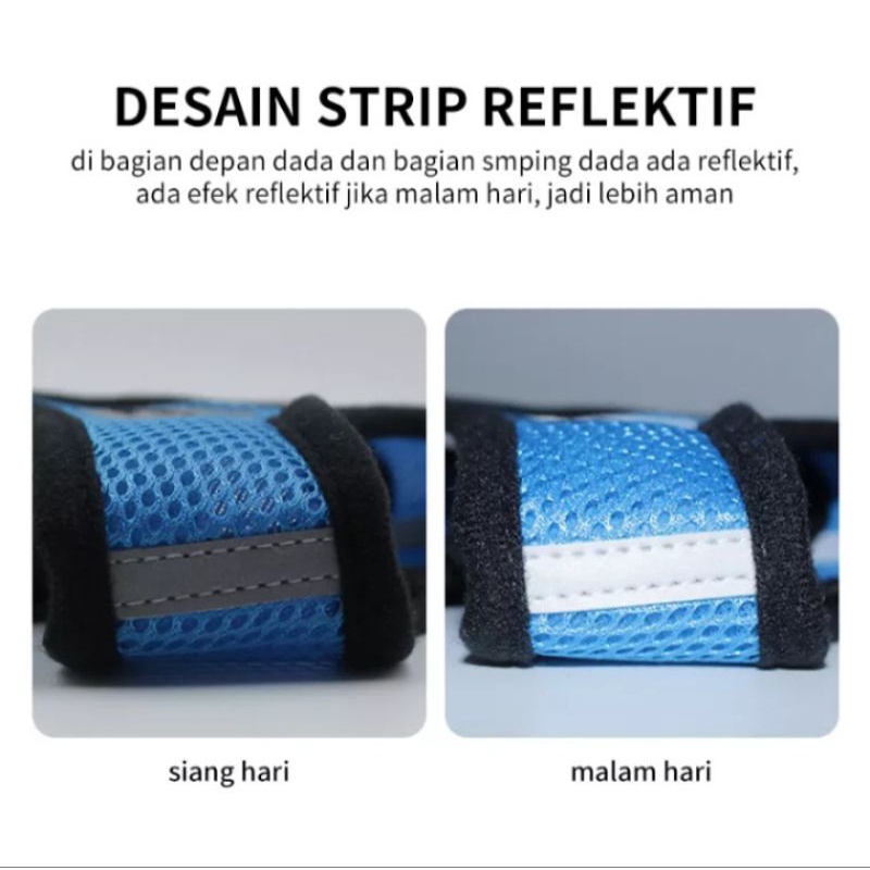 Rompi Kucing Jaring Pet Harness Anjing/Kucing Reflektif Bersirkulasi