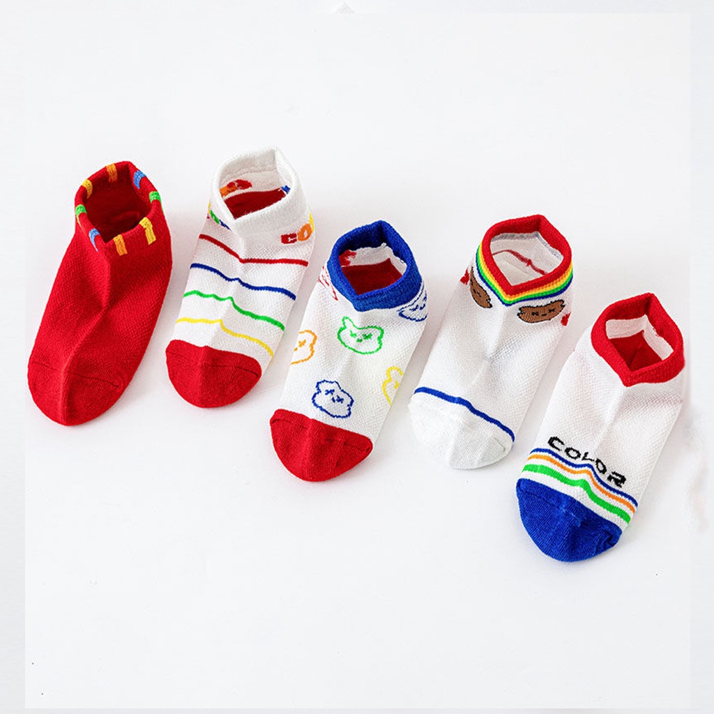 TK Kaos Kaki Anak Motif Rainbow Bear Kaus Kaki Bayi Beruang Lucu KK037