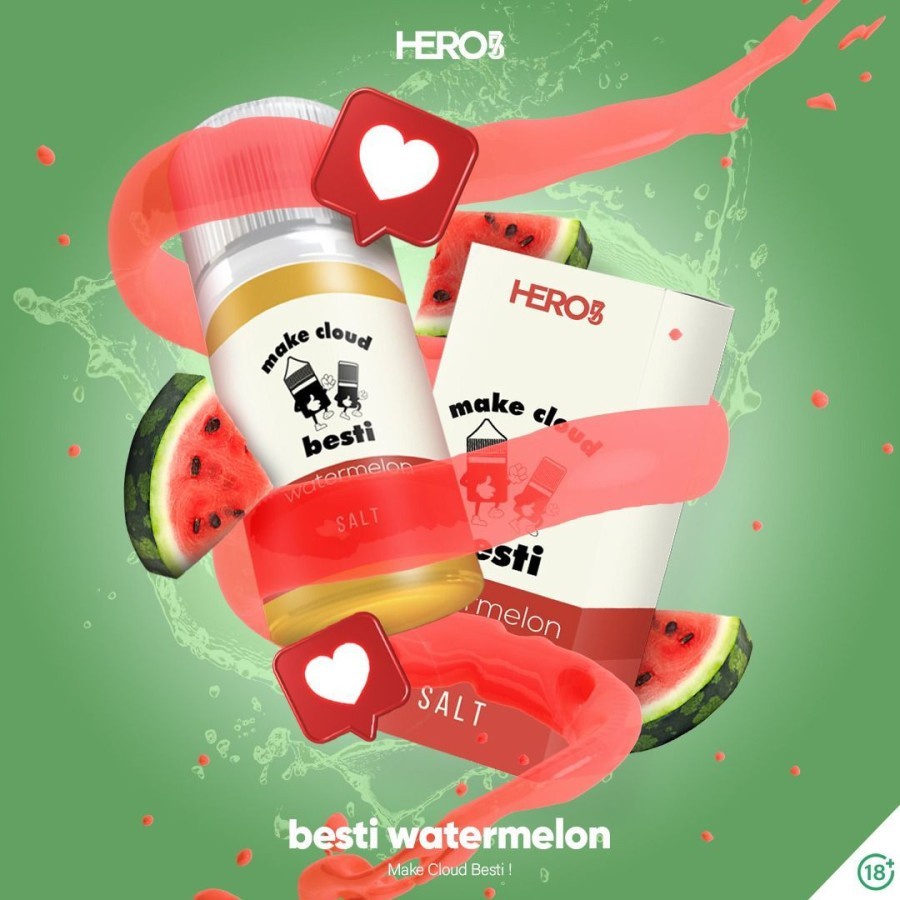 NEW LIQUID BESTI WATERMELON SALTNIC 30ML BY HERO57 - FRUITY