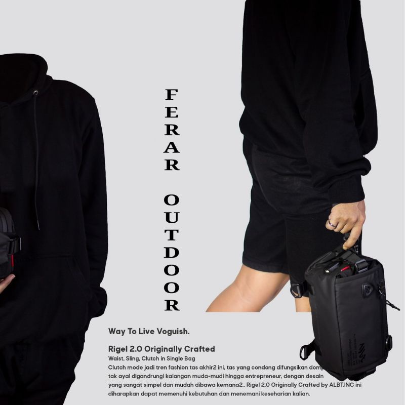 Tas waistbag / Clucth bag / Tas selempang / Tas pinggang Anti air Edition Ferar Darknight