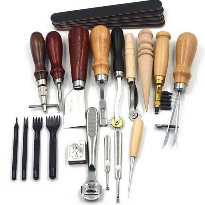 

Peralatan Seni DIY Kulit 18in1 Leather Craft Stitching Tool Set WA134