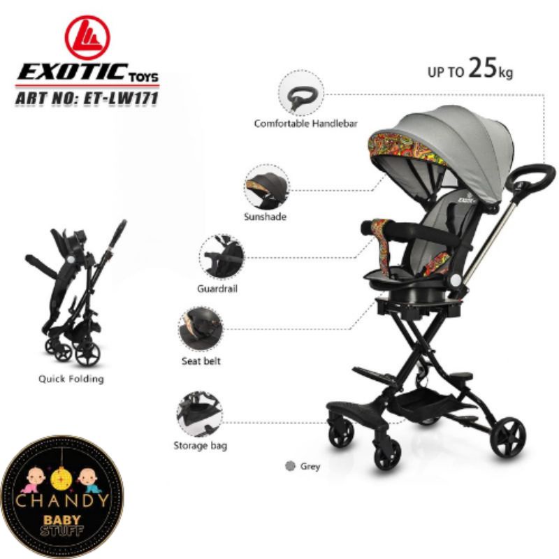 STROLLER EXOTIC ET-LW 171 ( ADJUSTABLE SEAT ) BISA HADAP 2 ARAH