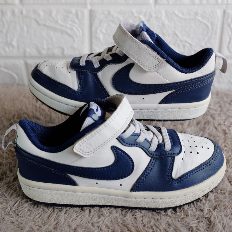 Sepatu Anak Second Nike Court Borough Low 2 PS White Signal Bekas Preloved
