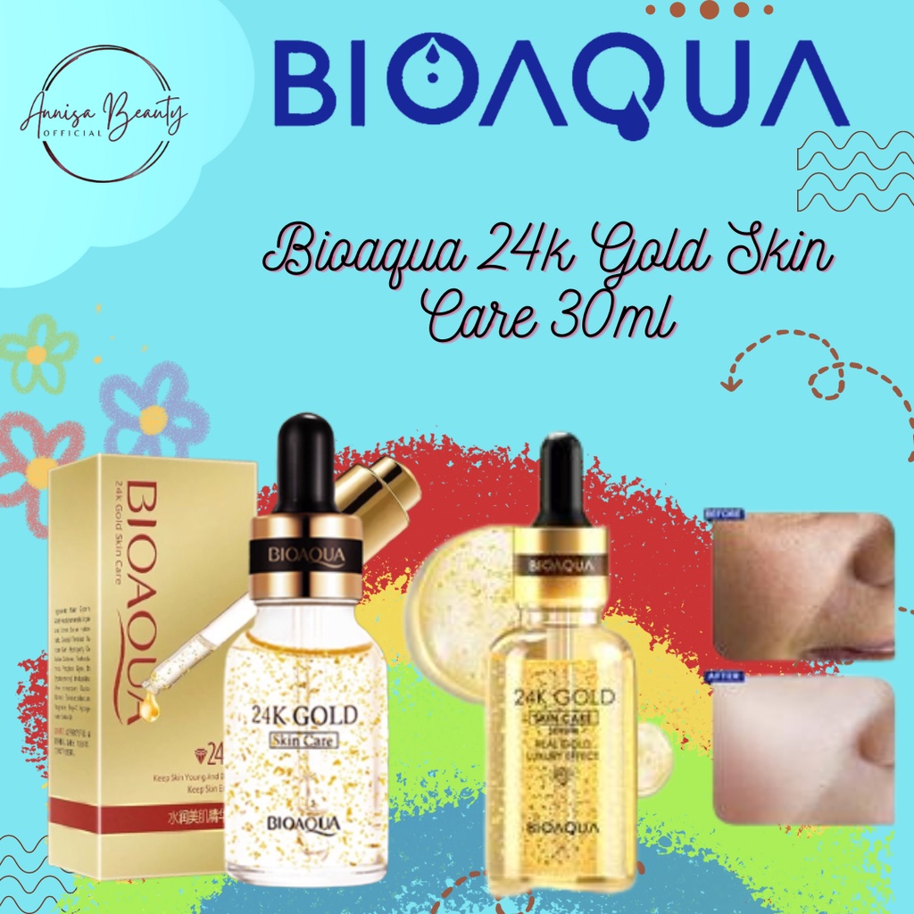 [BPOM][100% ORIGINAL]Whitening Serum BIOAQUA 24K Gold Skin Care Serum 30ML Q21A0138/ Anti Aging /Flek Hitam /Oil Control /HALAL