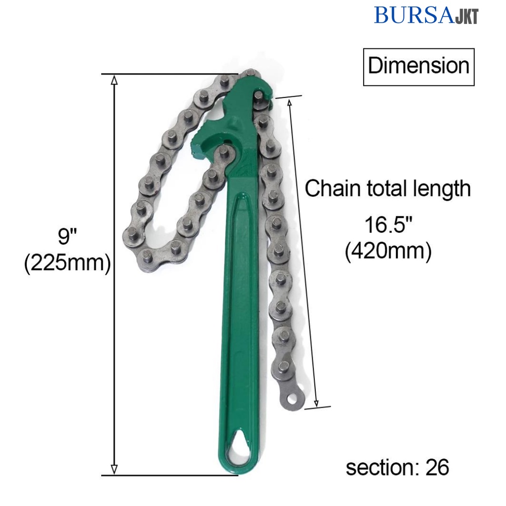 KUNCI PEMBUKA FILTER OLI MODEL RANTAI 8 / 12 INCH