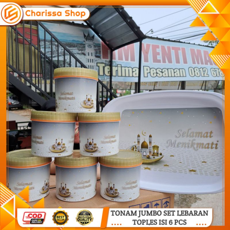 Toples Isi 6 Pcs Nampan Calista/Toples Nampan Calista Set/Tonam Jumbo Set Lebaran Toples Isi 6 Pcs