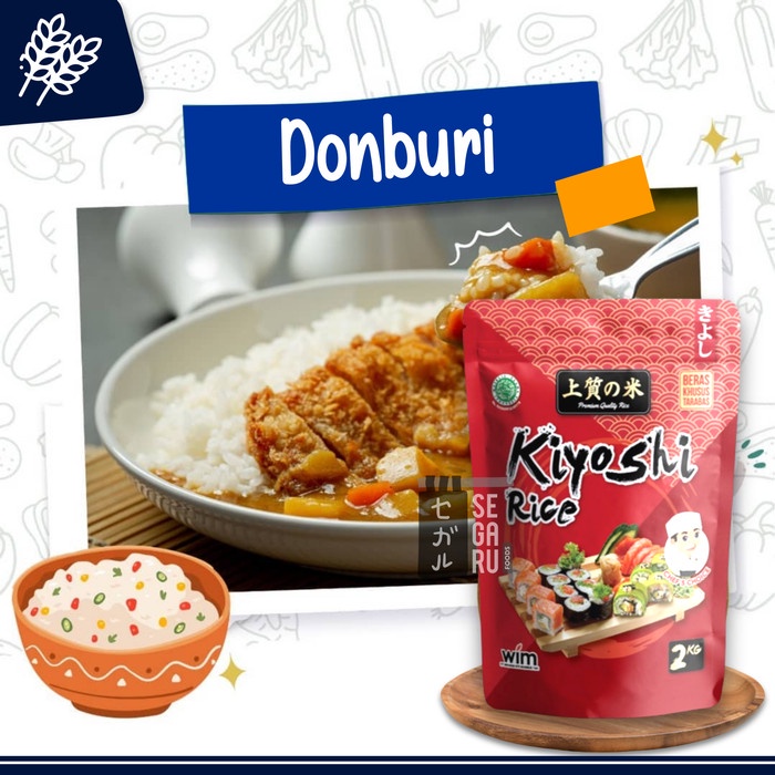 

Beras Jepang Sushi Gyudon Onigiri Bento | Japonica Rice Halal 2kg - Kiyoshi